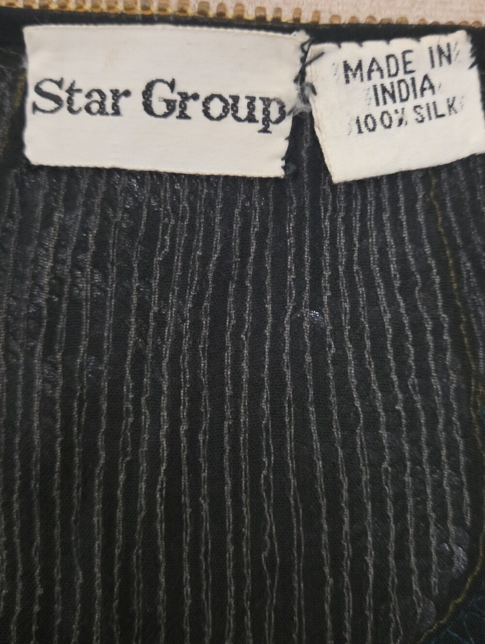 1980s Vintage STAR GROUP Small 1Sequined Butterfly Top in Blue, Silver & Black - Picture 6 of 6